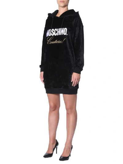 Shop Moschino Sweat Dress In Nero
