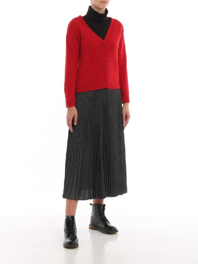 Shop Prada Cardigan In Rosso