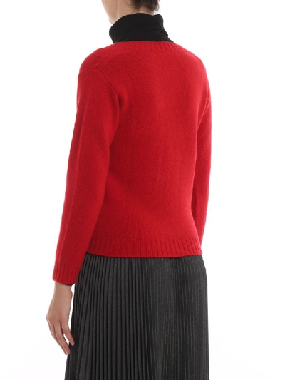 Shop Prada Cardigan In Rosso