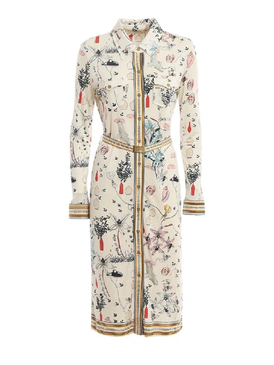 Shop Tory Burch Jersey Shirtdress In New Ivory