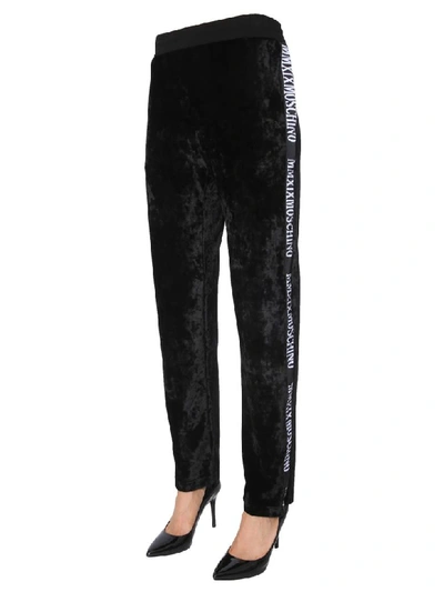 Shop Moschino Wide Pants In Nero