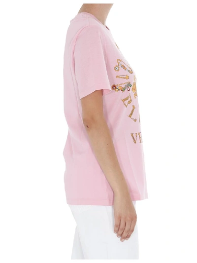 Shop Versace T-shirt In Pink