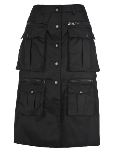 Shop Prada Nylon Gabardine Skirt In Black