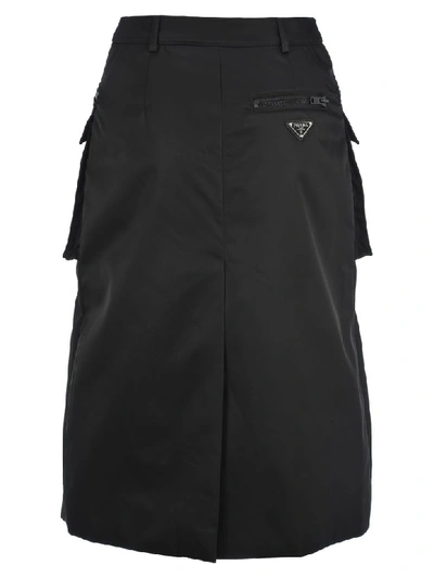 Shop Prada Nylon Gabardine Skirt In Black