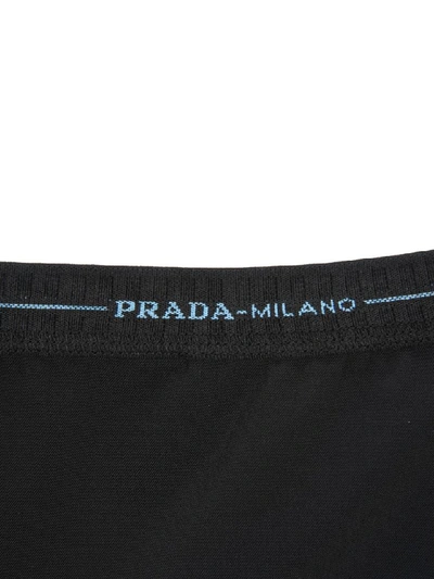 Shop Prada Logo Print Leggings In Black