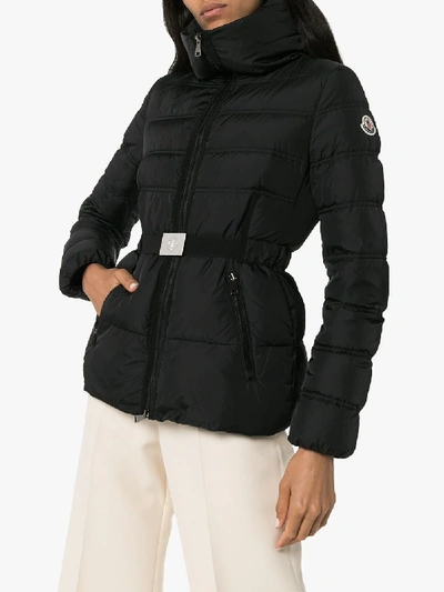 Moncler Belted Quilted Shell Down Jacket In Black | ModeSens