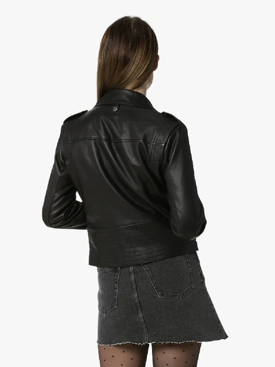 Shop Frame Biker Leather Jacket In Black