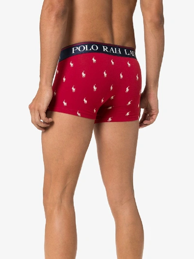 Shop Polo Ralph Lauren Logo Print Boxers In Red