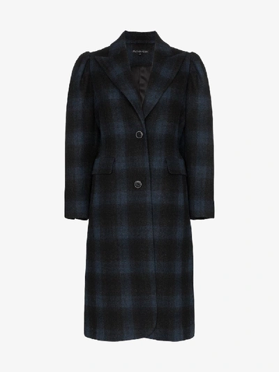Shop Blindness Single-breasted Check Wool Coat In Black