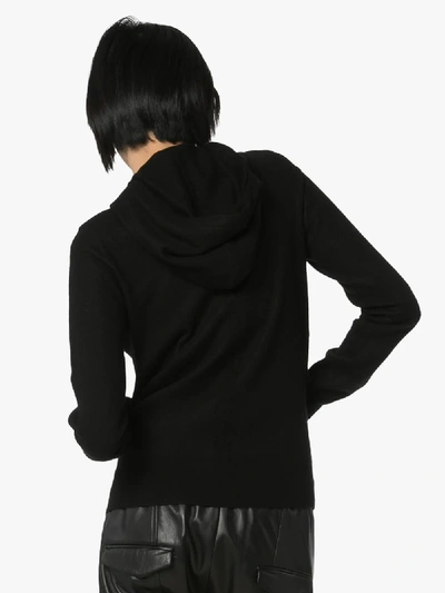 Shop Rick Owens Cashmere Hooded Sweatshirt In Black