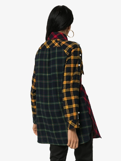 Shop Blindness Contrast Check Cotton Shirt In Red