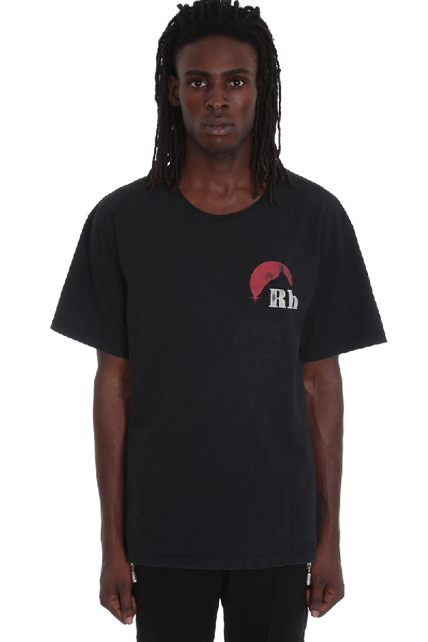 Rhude Logo Print T-shirt In Black | ModeSens