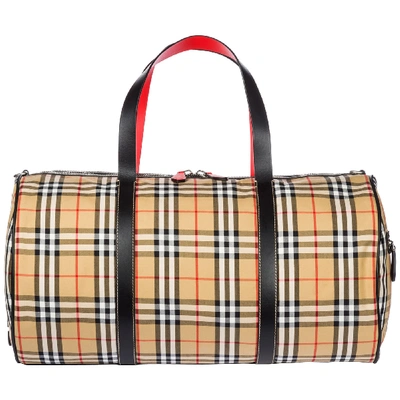 Shop Burberry Kennedy Duffle Bag In Military Red