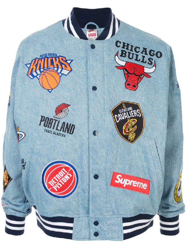 Supreme X Nike X Nba Teams Jacket In Blue | ModeSens