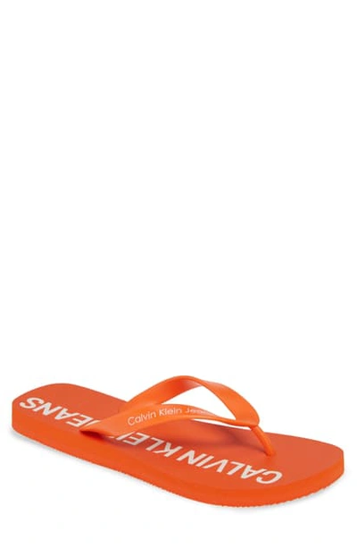 Shop Calvin Klein Jeans Est.1978 Errol Flip Flop In Orangeade