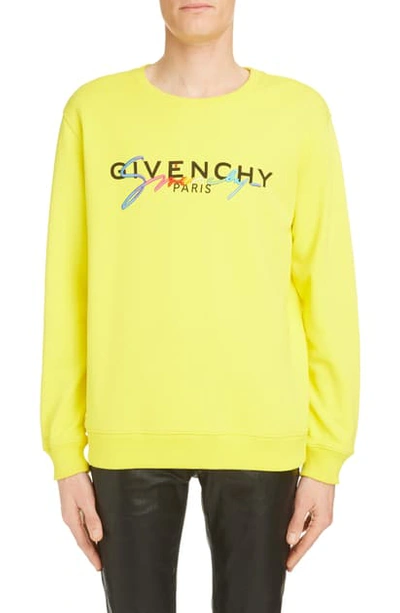 Shop Givenchy Rainbow Logo Cotton Sweatshirt In Mimosa