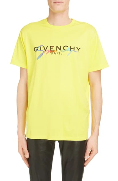 Shop Givenchy Rainbow Logo Cotton T-shirt In Black