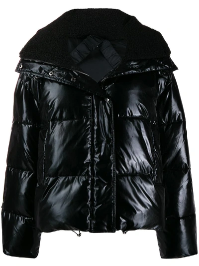 Shop P.a.r.o.s.h . High-shine Puffer Coat - Black