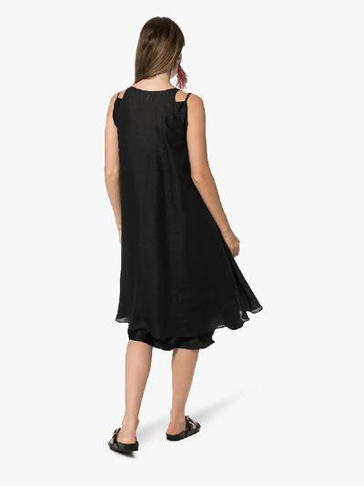 Shop Loewe Draped Shift Dress In Black