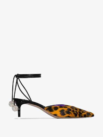 Shop Attico Brown 60 Leopard Print Pumps