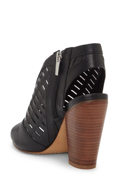 Shop Vince Camuto Korsta Cutout Shield Sandal In Black Leather