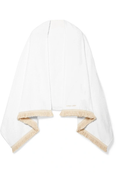 Shop Albus Lumen Safi Fringed Cotton-terry Towel In White