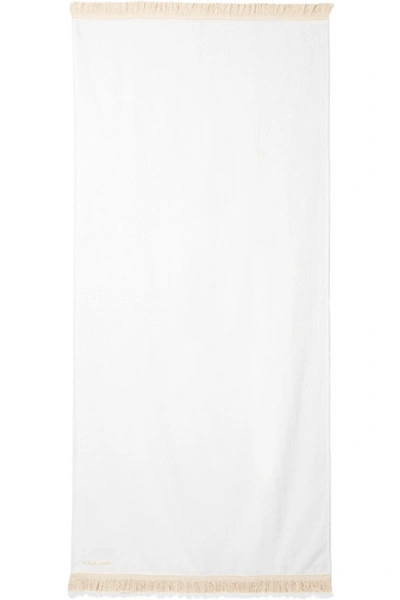 Shop Albus Lumen Safi Fringed Cotton-terry Towel In White