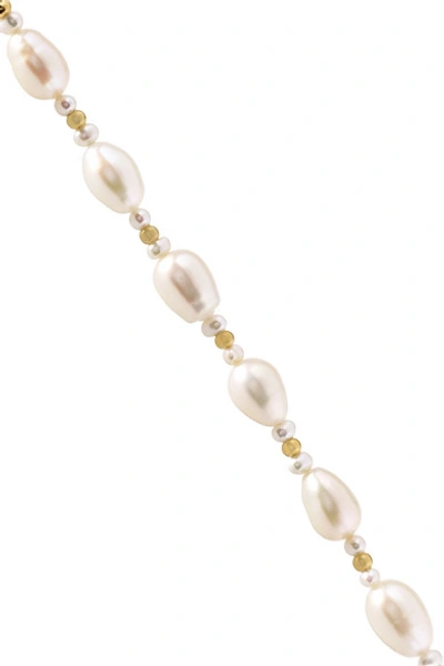 Shop Anissa Kermiche Gold-plated Pearl Anklet