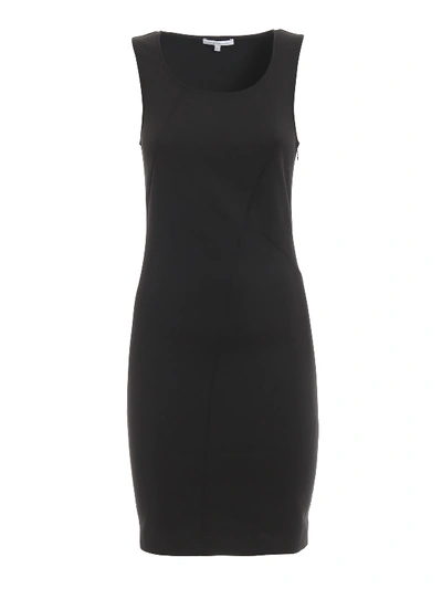 Shop Patrizia Pepe Patchwork Sleeveless Dress In Black