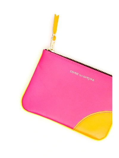 Shop Comme Des Garçons Wallet Unisex Super Fluo Pouch In Pink Yellow (yellow)