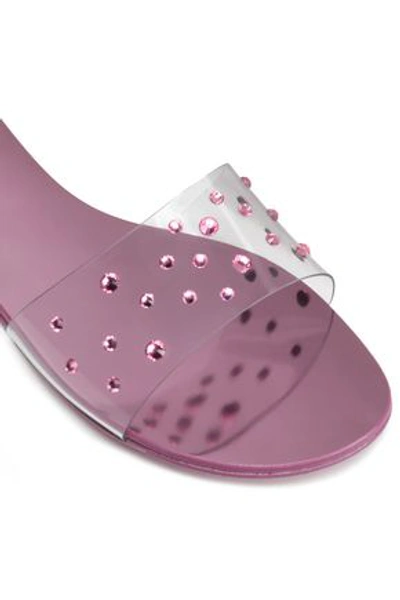 Shop Giuseppe Zanotti Woman Cassidy Crystal-embellished Pvc Slides Pink
