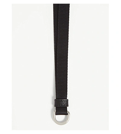 Shop Prada Pvc Banana Card Holder Lanyard In Black