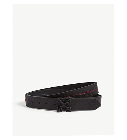 Off-white Leather Belt In Black | ModeSens