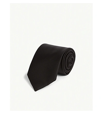 Shop Prada Logo Plaque Nylon Tie In Black