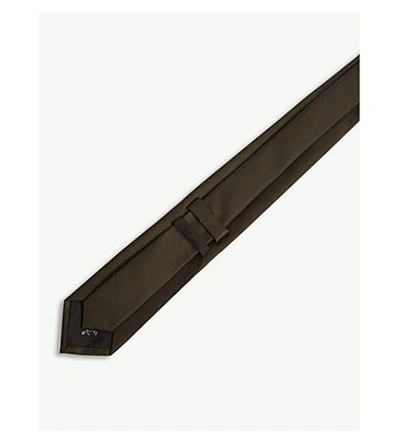 Shop Prada Logo Plaque Nylon Tie In Black