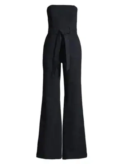 Shop Alice And Olivia Gorgeous Susy Strapless Jumpsuit In Queen Of The Night