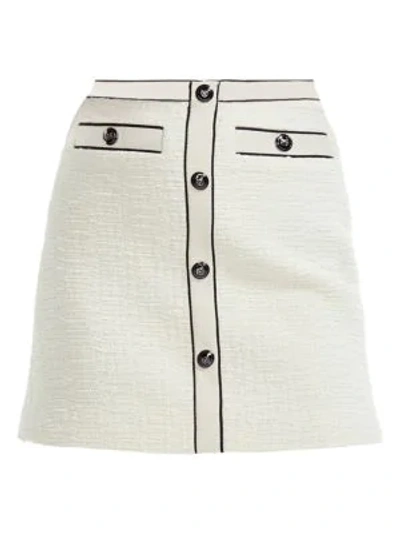 Shop Maje Joppy Button Front Mini Skirt In Ecru