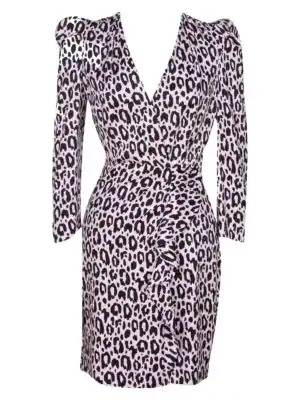 maje leopard wrap dress