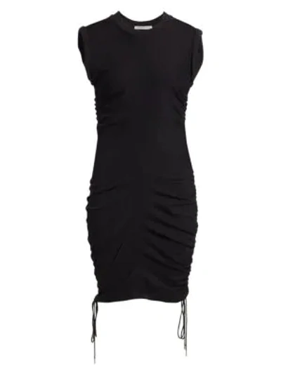 Shop Alexander Wang T Women's Ruched Bodycon T-shirt Dress In Black