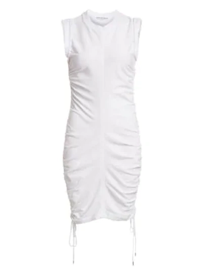 Shop Alexander Wang T Women's Ruched Bodycon T-shirt Dress In White