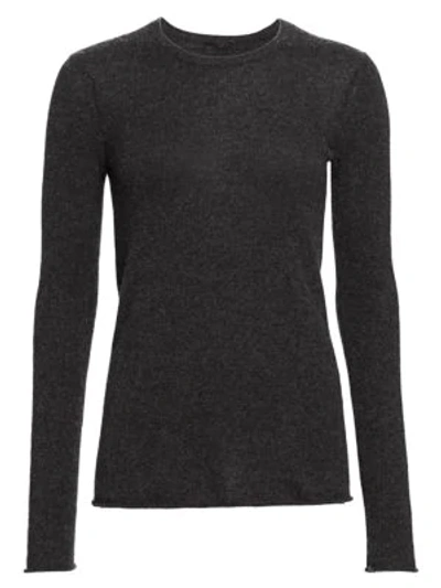 Shop Atm Anthony Thomas Melillo Women's Cashmere Long-sleeve Crewneck In Charcoal