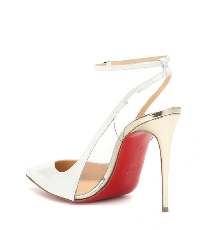 Shop Christian Louboutin Optichoc 100 Leather Slingback Pumps In White