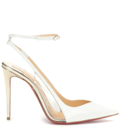 Shop Christian Louboutin Optichoc 100 Leather Slingback Pumps In White