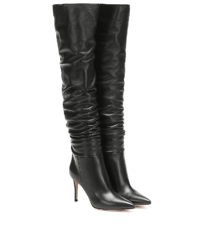 Shop Gianvito Rossi Valeria 85 Over-the-knee Leather Boots In Black