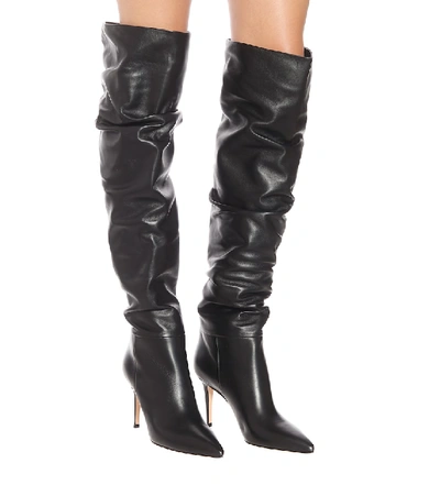 Shop Gianvito Rossi Valeria 85 Over-the-knee Leather Boots In Black