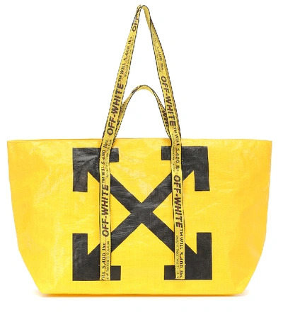 Shop Off-white Printed Tote In Yellow