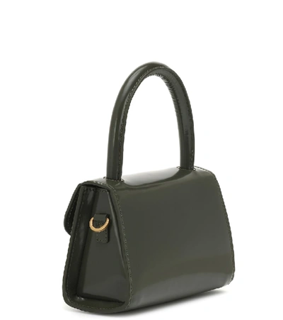 Shop By Far Mini Leather Tote In Green