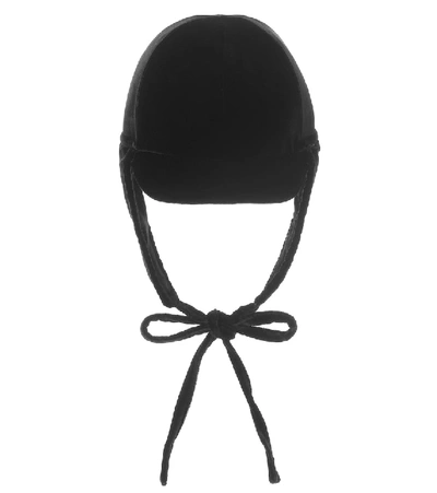 Shop Miu Miu Velvet Hat In Black
