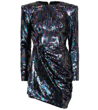 Shop Alex Perry Iris Sequined Mini Dress In Black