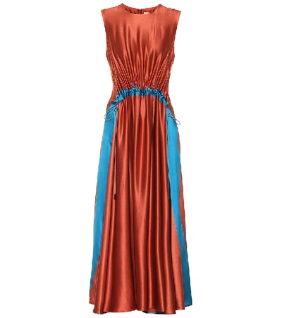 Shop Roksanda Silk-crêpe Dress In Red